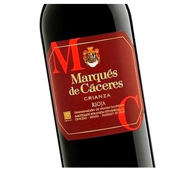 Etiqueta vino Marqués de Cáceres Crianza en Vinorea